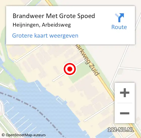 Locatie op kaart van de 112 melding: Brandweer Met Grote Spoed Naar Heijningen, Arbeidsweg op 4 januari 2018 12:55