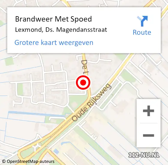 Locatie op kaart van de 112 melding: Brandweer Met Spoed Naar Lexmond, Ds. Magendansstraat op 4 januari 2018 13:46