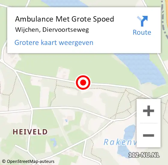 Locatie op kaart van de 112 melding: Ambulance Met Grote Spoed Naar Wijchen, Diervoortseweg op 4 januari 2018 13:53