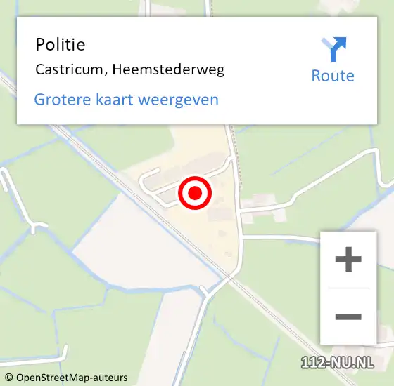 Locatie op kaart van de 112 melding: Politie Castricum, Heemstederweg op 4 januari 2018 15:07