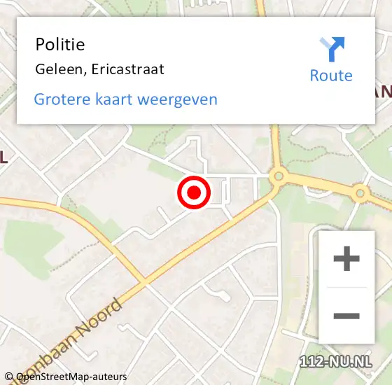 Locatie op kaart van de 112 melding: Politie Geleen, Ericastraat op 4 januari 2018 15:32