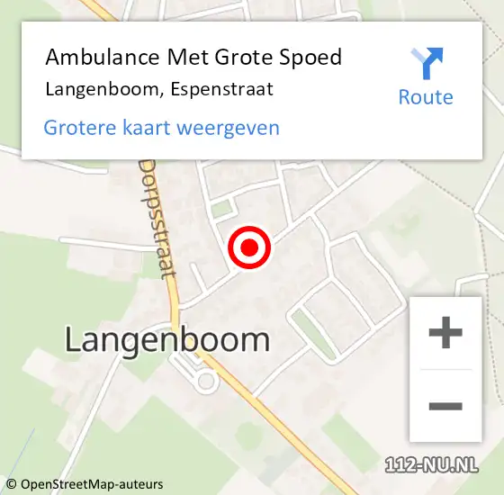 Locatie op kaart van de 112 melding: Ambulance Met Grote Spoed Naar Langenboom, Espenstraat op 4 januari 2018 16:23