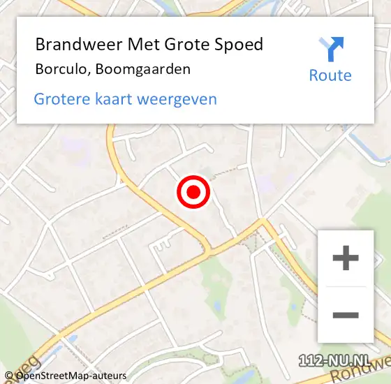 Locatie op kaart van de 112 melding: Brandweer Met Grote Spoed Naar Borculo, Boomgaarden op 4 januari 2018 17:16