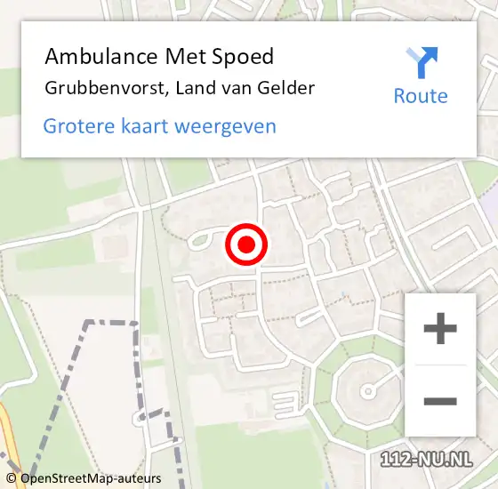 Locatie op kaart van de 112 melding: Ambulance Met Spoed Naar Grubbenvorst, Land van Gelder op 12 februari 2014 09:06