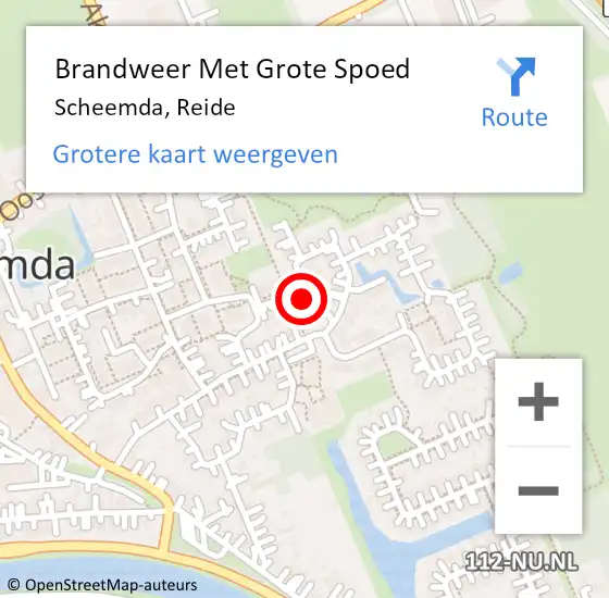 Locatie op kaart van de 112 melding: Brandweer Met Grote Spoed Naar Scheemda, Reide op 4 januari 2018 18:32