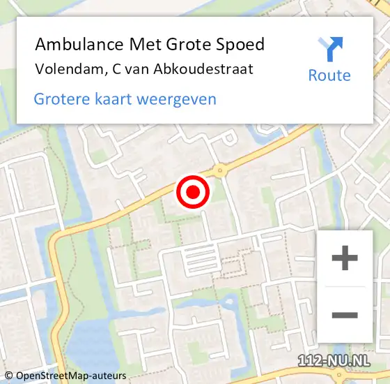 Locatie op kaart van de 112 melding: Ambulance Met Grote Spoed Naar Volendam, C van Abkoudestraat op 4 januari 2018 20:00