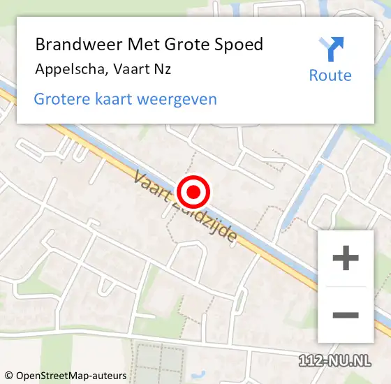 Locatie op kaart van de 112 melding: Brandweer Met Grote Spoed Naar Appelscha, Vaart Nz op 4 januari 2018 20:25