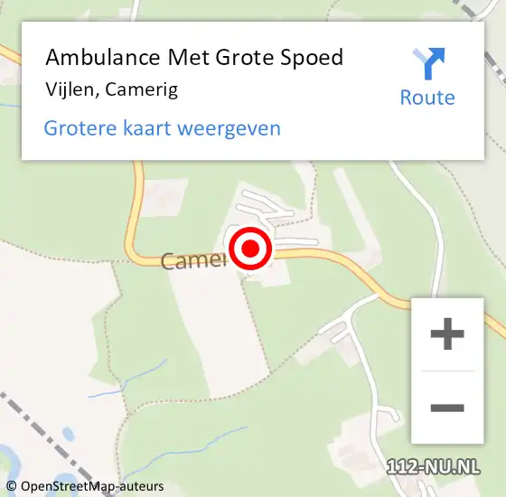 Locatie op kaart van de 112 melding: Ambulance Met Grote Spoed Naar Vijlen, Camerig op 22 september 2013 08:42