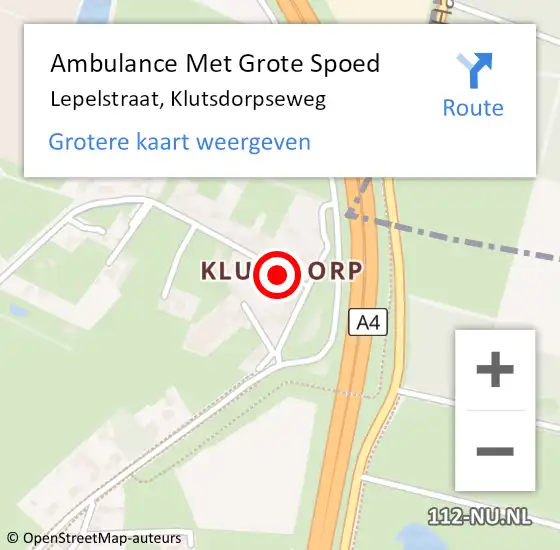 Locatie op kaart van de 112 melding: Ambulance Met Grote Spoed Naar Lepelstraat, Klutsdorpseweg op 5 januari 2018 01:09