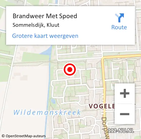 Locatie op kaart van de 112 melding: Brandweer Met Spoed Naar Sommelsdijk, Kluut op 5 januari 2018 02:06