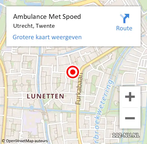 Locatie op kaart van de 112 melding: Ambulance Met Spoed Naar Utrecht, Twente op 5 januari 2018 02:30