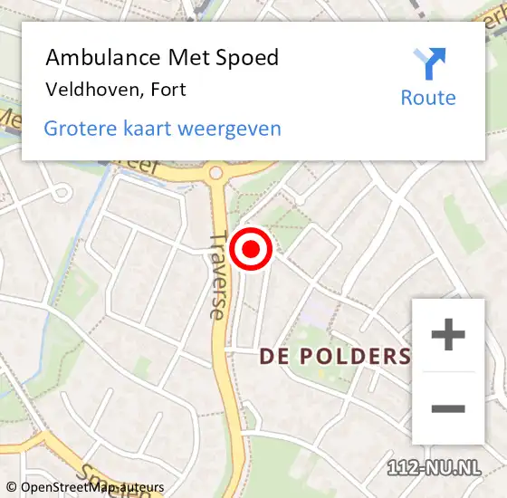 Locatie op kaart van de 112 melding: Ambulance Met Spoed Naar Veldhoven, Fort op 5 januari 2018 06:13