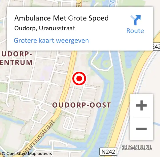 Locatie op kaart van de 112 melding: Ambulance Met Grote Spoed Naar Oudorp, Uranusstraat op 5 januari 2018 08:09