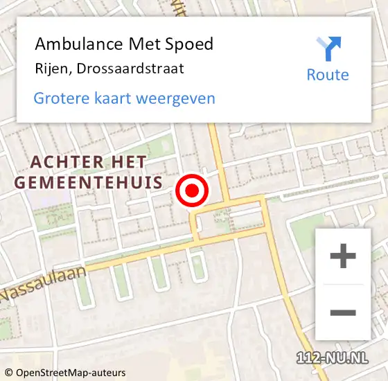 Locatie op kaart van de 112 melding: Ambulance Met Spoed Naar Rijen, Drossaardstraat op 5 januari 2018 09:51