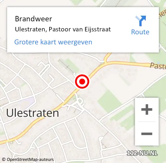 Locatie op kaart van de 112 melding: Brandweer Ulestraten, Pastoor van Eijsstraat op 12 februari 2014 09:52