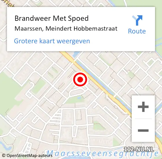 Locatie op kaart van de 112 melding: Brandweer Met Spoed Naar Maarssen, Meindert Hobbemastraat op 5 januari 2018 12:20