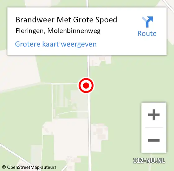 Locatie op kaart van de 112 melding: Brandweer Met Grote Spoed Naar Fleringen, Molenbinnenweg op 5 januari 2018 12:24