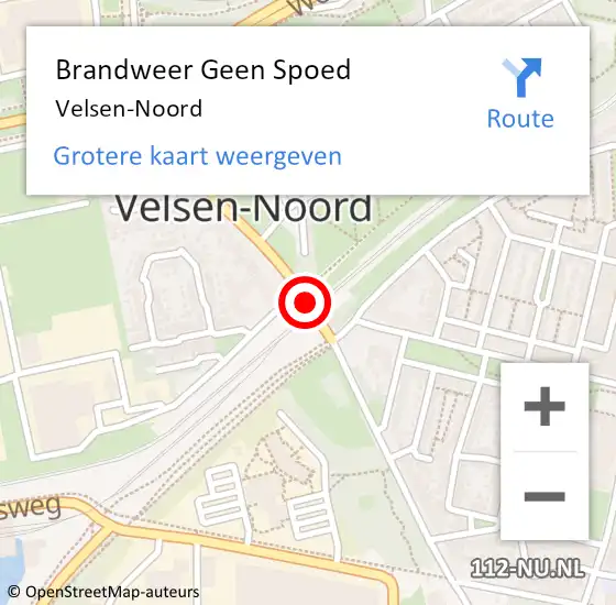 Locatie op kaart van de 112 melding: Brandweer Geen Spoed Naar Velsen-Noord op 5 januari 2018 12:45