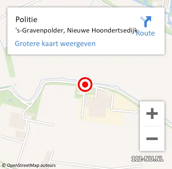 Locatie op kaart van de 112 melding: Politie 's-Gravenpolder, Nieuwe Hoondertsedijk op 5 januari 2018 13:39