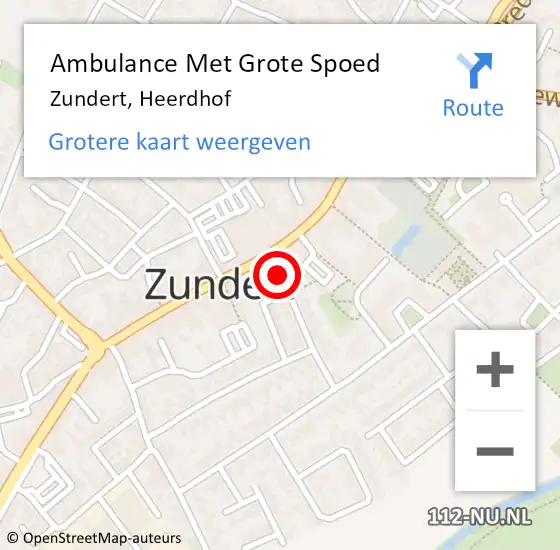 Locatie op kaart van de 112 melding: Ambulance Met Grote Spoed Naar Zundert, Heerdhof op 5 januari 2018 13:48