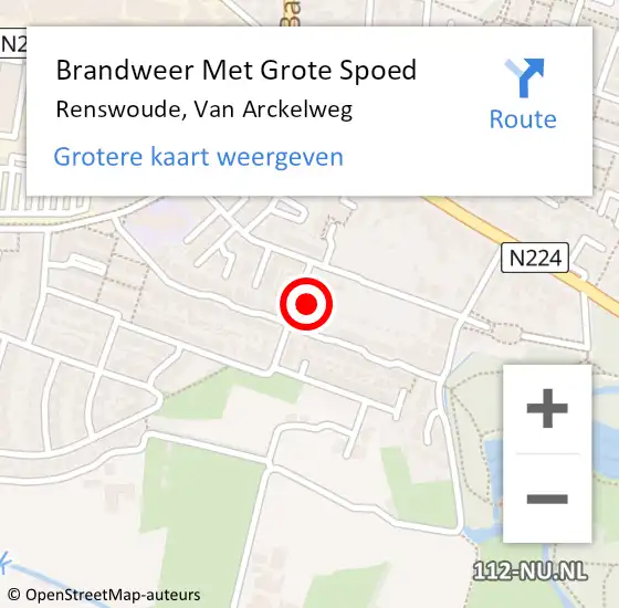 Locatie op kaart van de 112 melding: Brandweer Met Grote Spoed Naar Renswoude, Van Arckelweg op 5 januari 2018 14:20