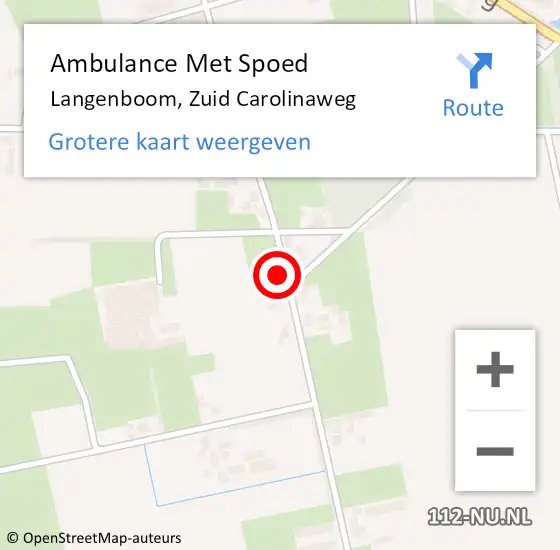 Locatie op kaart van de 112 melding: Ambulance Met Spoed Naar Langenboom, Zuid Carolinaweg op 5 januari 2018 16:16