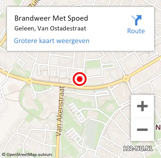 Locatie op kaart van de 112 melding: Brandweer Met Spoed Naar Geleen, Van Ostadestraat op 5 januari 2018 16:34