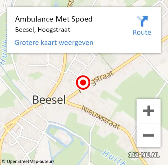 Locatie op kaart van de 112 melding: Ambulance Met Spoed Naar Beesel, Hoogstraat op 5 januari 2018 16:45