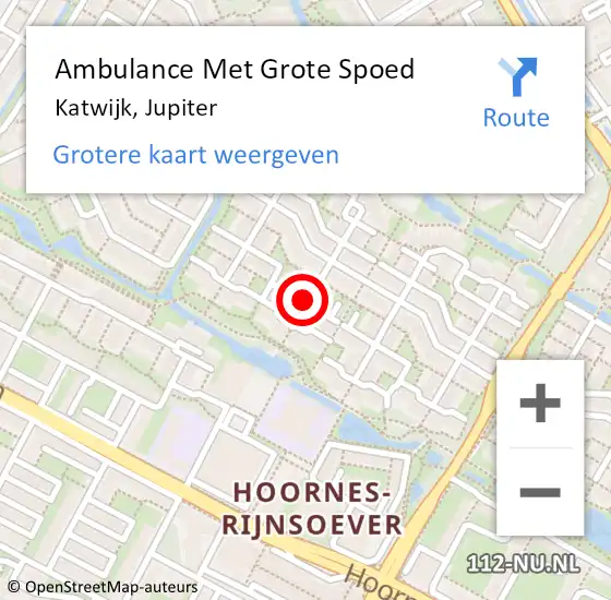 Locatie op kaart van de 112 melding: Ambulance Met Grote Spoed Naar Katwijk, Jupiter op 5 januari 2018 18:57