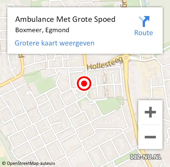 Locatie op kaart van de 112 melding: Ambulance Met Grote Spoed Naar Boxmeer, Egmond op 5 januari 2018 20:13