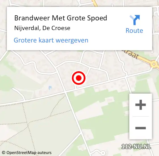 Locatie op kaart van de 112 melding: Brandweer Met Grote Spoed Naar Nijverdal, De Croese op 5 januari 2018 20:42