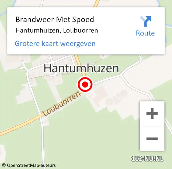 Locatie op kaart van de 112 melding: Brandweer Met Spoed Naar Hantumhuizen, Loubuorren op 5 januari 2018 22:41