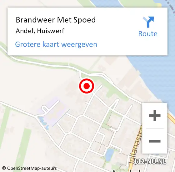 Locatie op kaart van de 112 melding: Brandweer Met Spoed Naar Andel, Huiswerf op 5 januari 2018 22:46