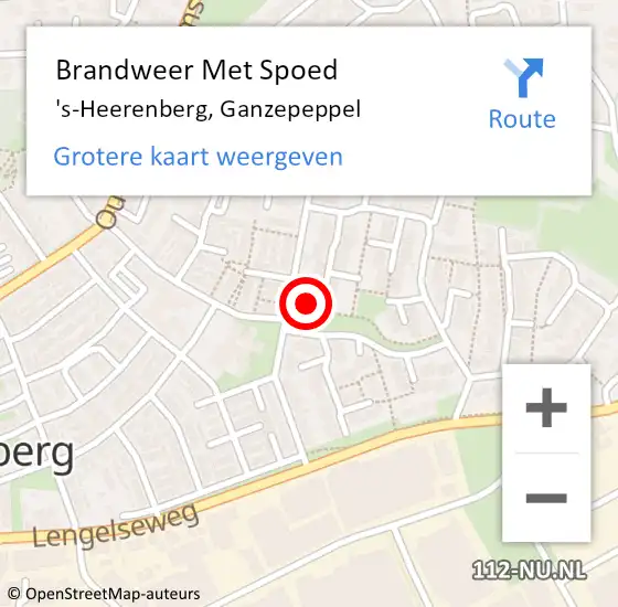 Locatie op kaart van de 112 melding: Brandweer Met Spoed Naar 's-Heerenberg, Ganzepeppel op 6 januari 2018 00:22