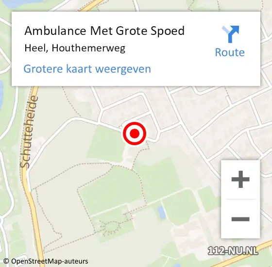 Locatie op kaart van de 112 melding: Ambulance Met Grote Spoed Naar Heel, Houthemerweg op 6 januari 2018 02:44