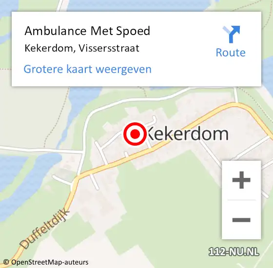 Locatie op kaart van de 112 melding: Ambulance Met Spoed Naar Kekerdom, Vissersstraat op 6 januari 2018 03:38