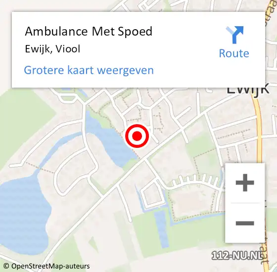 Locatie op kaart van de 112 melding: Ambulance Met Spoed Naar Ewijk, Viool op 6 januari 2018 08:50