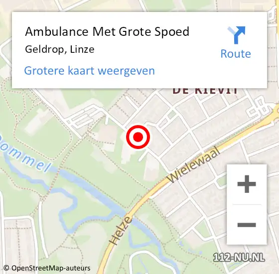 Locatie op kaart van de 112 melding: Ambulance Met Grote Spoed Naar Geldrop, Linze op 6 januari 2018 09:30