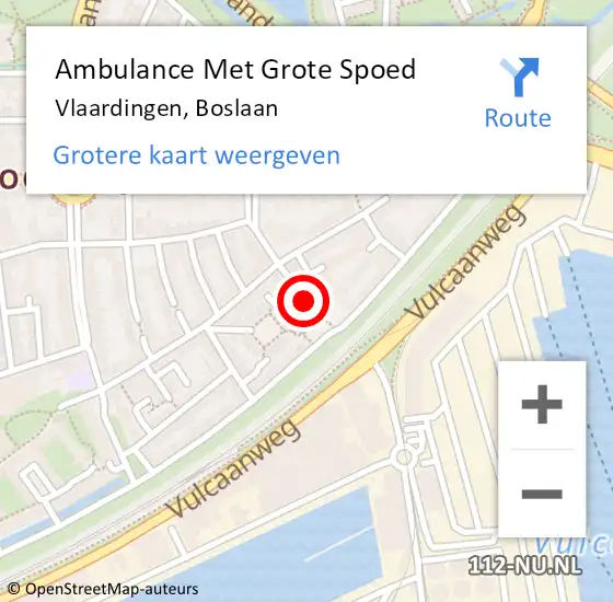 Locatie op kaart van de 112 melding: Ambulance Met Grote Spoed Naar Vlaardingen, Boslaan op 6 januari 2018 09:47