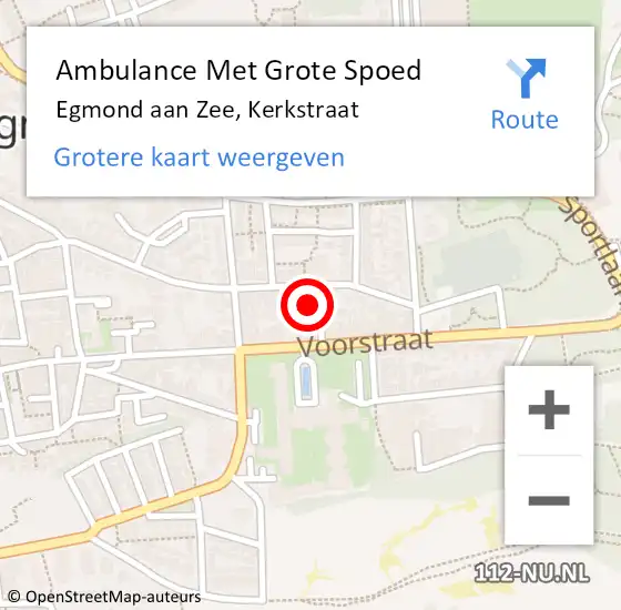 Locatie op kaart van de 112 melding: Ambulance Met Grote Spoed Naar Egmond aan Zee, Kerkstraat op 6 januari 2018 11:22