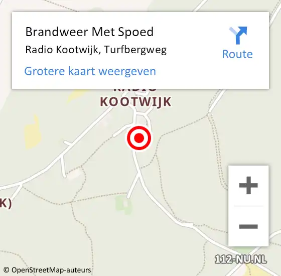Locatie op kaart van de 112 melding: Brandweer Met Spoed Naar Radio Kootwijk, Turfbergweg op 6 januari 2018 13:51