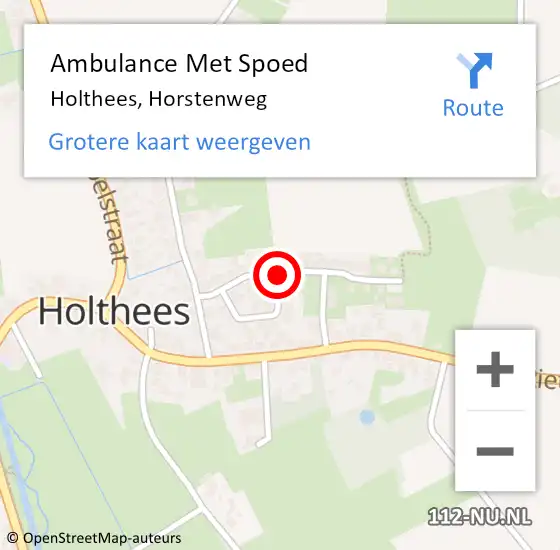 Locatie op kaart van de 112 melding: Ambulance Met Spoed Naar Holthees, Horstenweg op 12 februari 2014 11:40