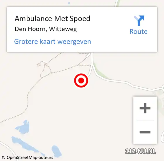 Locatie op kaart van de 112 melding: Ambulance Met Spoed Naar Den Hoorn, Witteweg op 6 januari 2018 14:43