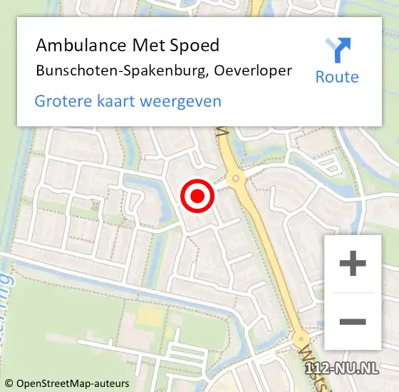 Locatie op kaart van de 112 melding: Ambulance Met Spoed Naar Bunschoten-Spakenburg, Oeverloper op 6 januari 2018 14:51