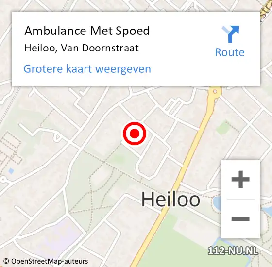 Locatie op kaart van de 112 melding: Ambulance Met Spoed Naar Heiloo, Van Doornstraat op 6 januari 2018 14:58