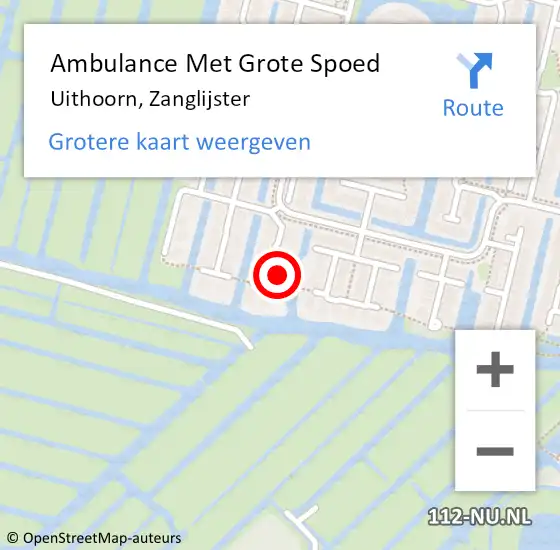 Locatie op kaart van de 112 melding: Ambulance Met Grote Spoed Naar Uithoorn, Zanglijster op 6 januari 2018 15:18