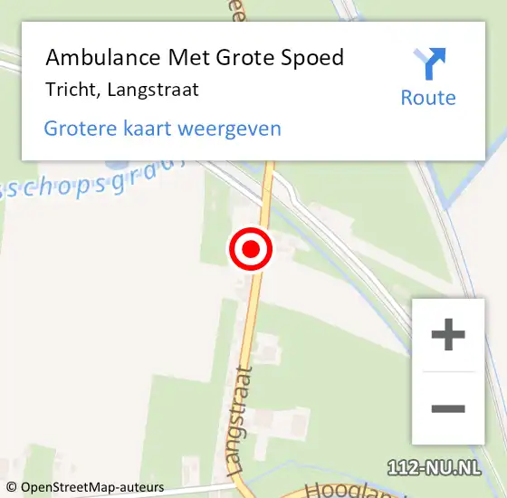 Locatie op kaart van de 112 melding: Ambulance Met Grote Spoed Naar Tricht, Langstraat op 6 januari 2018 15:22