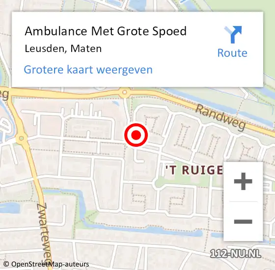 Locatie op kaart van de 112 melding: Ambulance Met Grote Spoed Naar Leusden, Maten op 6 januari 2018 17:20