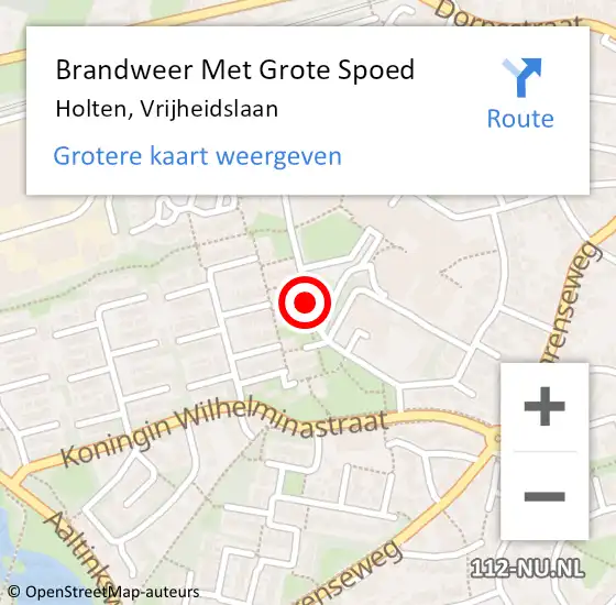 Locatie op kaart van de 112 melding: Brandweer Met Grote Spoed Naar Holten, Vrijheidslaan op 6 januari 2018 17:38