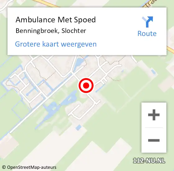 Locatie op kaart van de 112 melding: Ambulance Met Spoed Naar Benningbroek, Slochter op 6 januari 2018 18:02